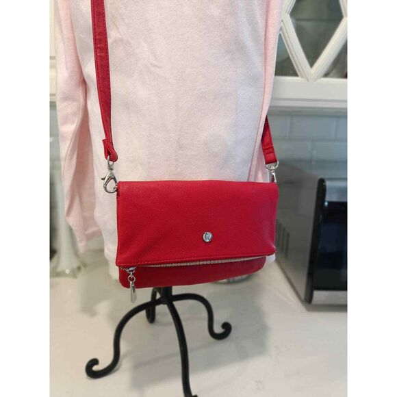 Red Messenger Crossbody Vegan Leather Grace Adele - Picture 2 of 11